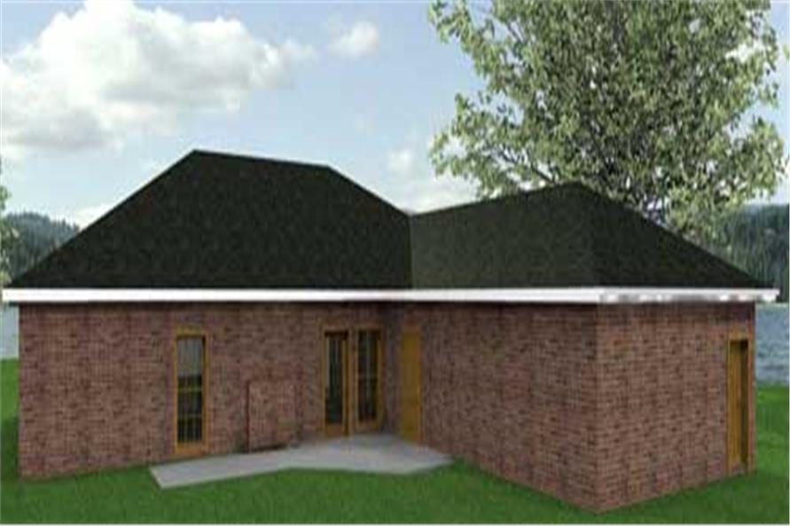 Home Plan Rear Elevation of this 4-Bedroom,1856 Sq Ft Plan -123-1047