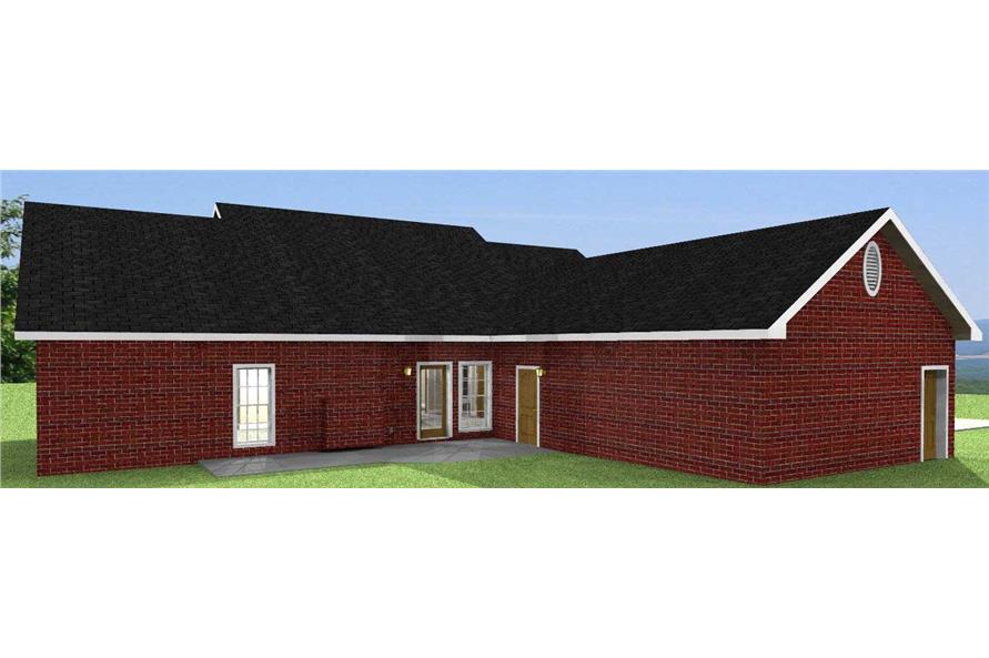 Home Plan Rear Elevation of this 4-Bedroom,1856 Sq Ft Plan -123-1048