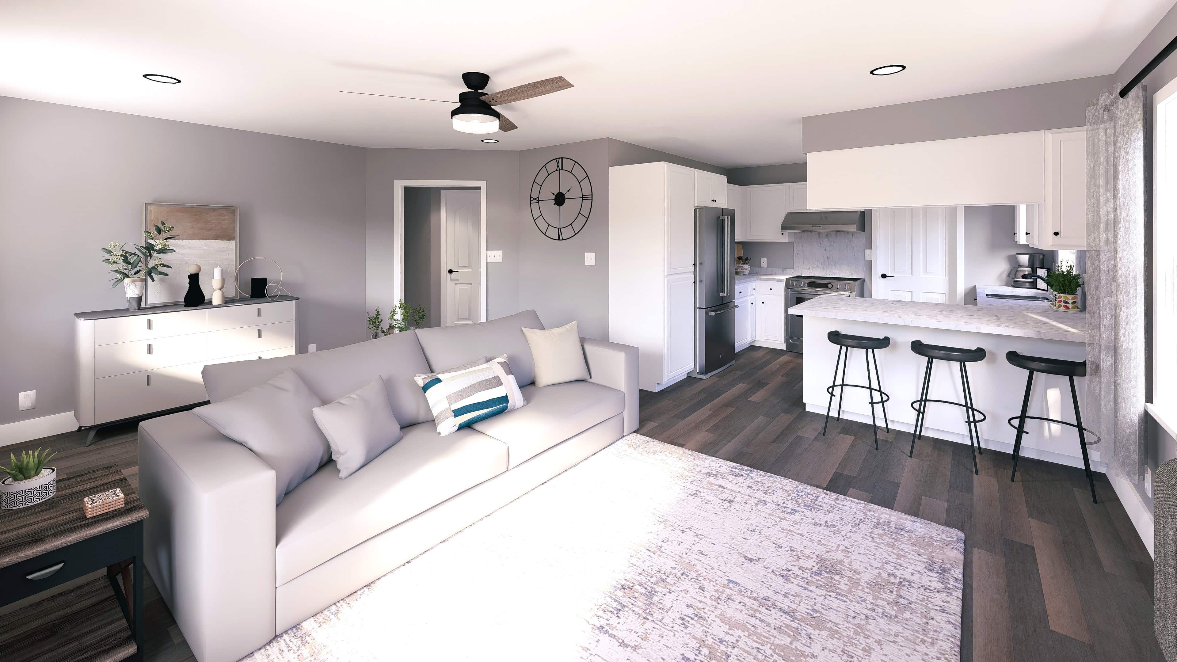 Kitchen of this 2-Bedroom,864 Sq Ft Plan -123-1050