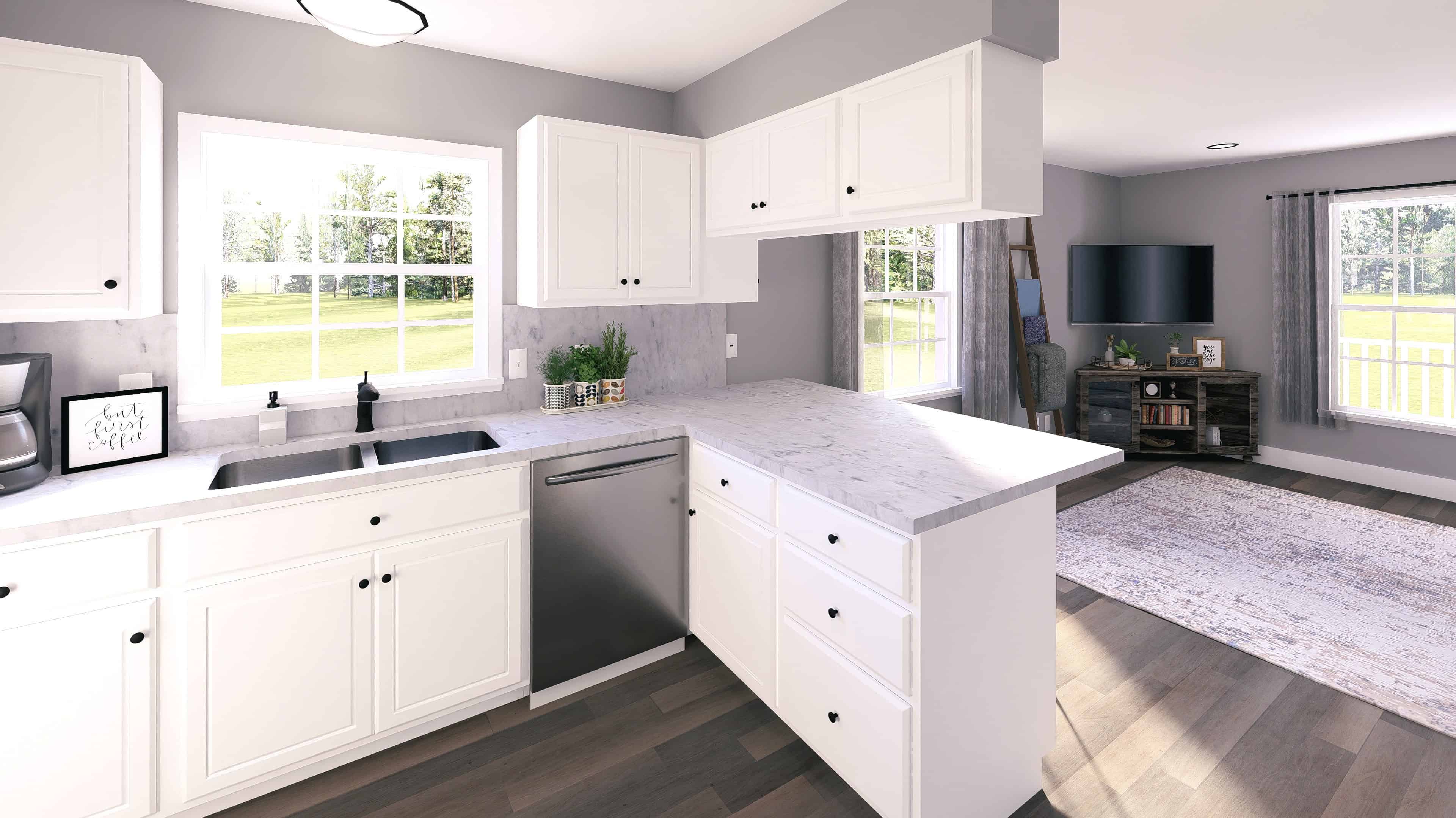 Kitchen of this 2-Bedroom,864 Sq Ft Plan -123-1050