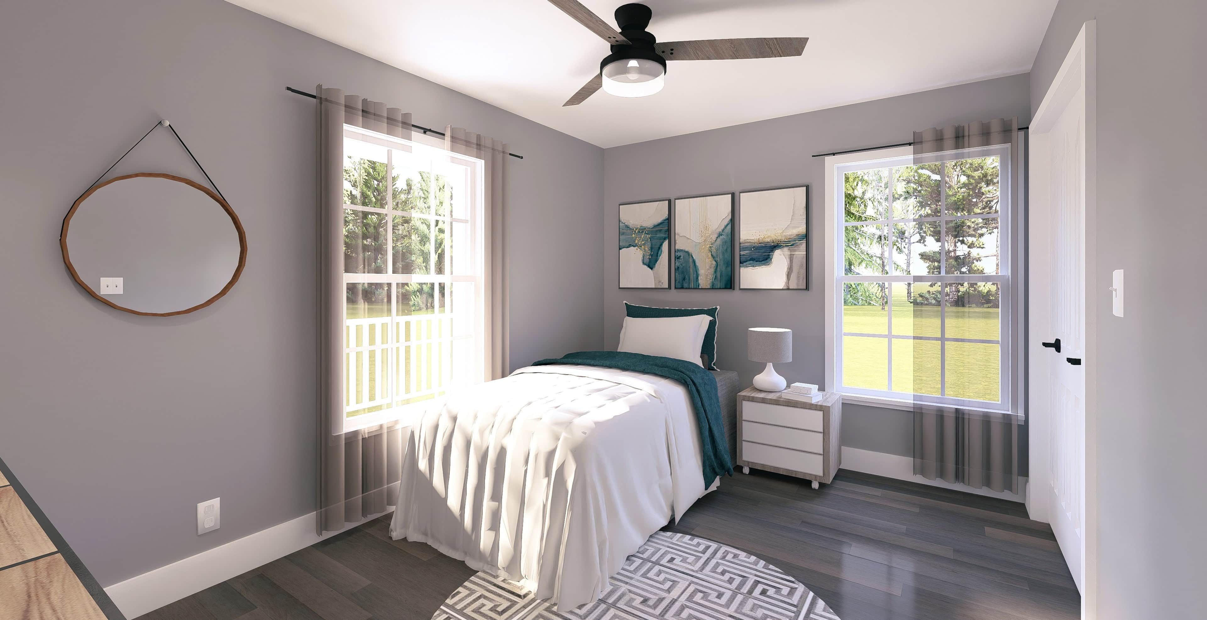 Bedroom of this 2-Bedroom,864 Sq Ft Plan -123-1050