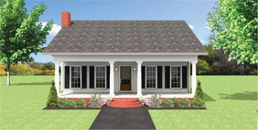 This is a computer rendering of these Country House Plans.