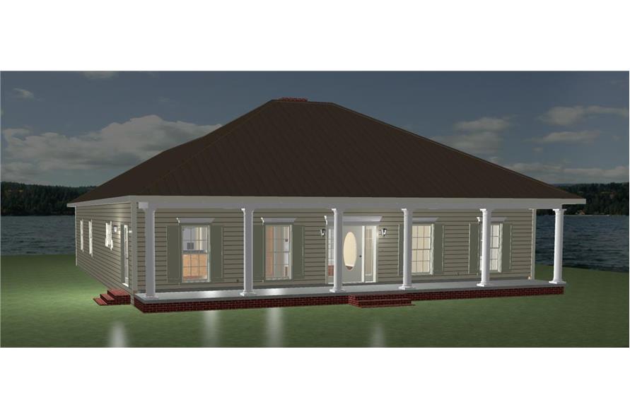 123-1062: Home Plan 3D Image-Front View