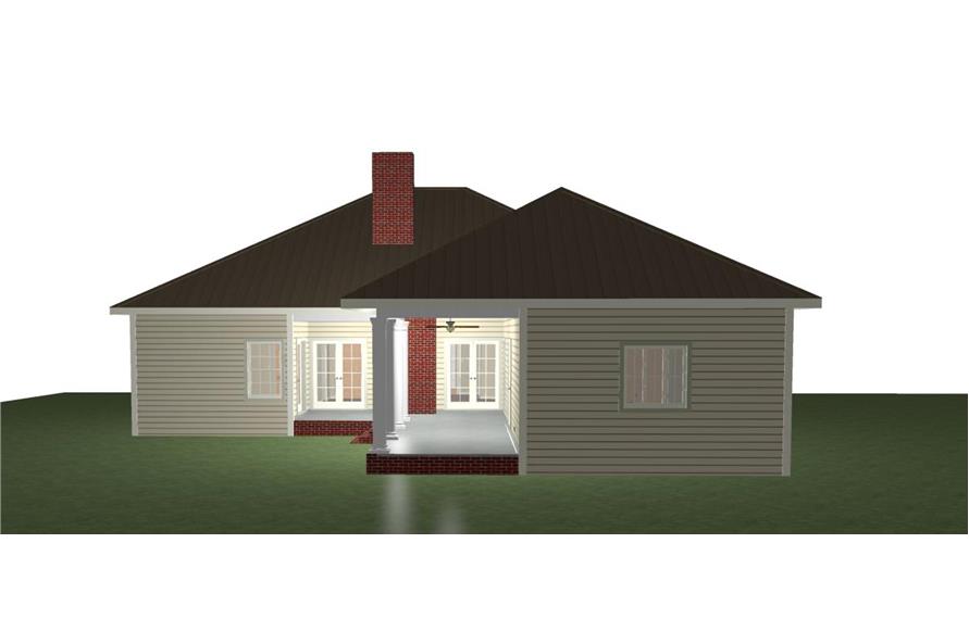 Rear View of this 3-Bedroom,2052 Sq Ft Plan -123-1062