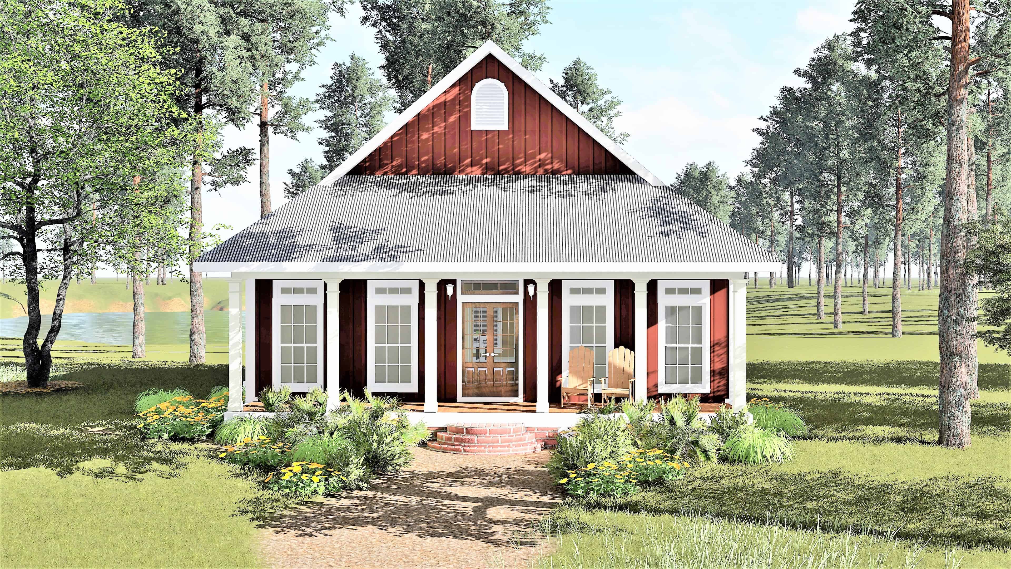 Front View of this 3-Bedroom,1292 Sq Ft Plan -123-1063