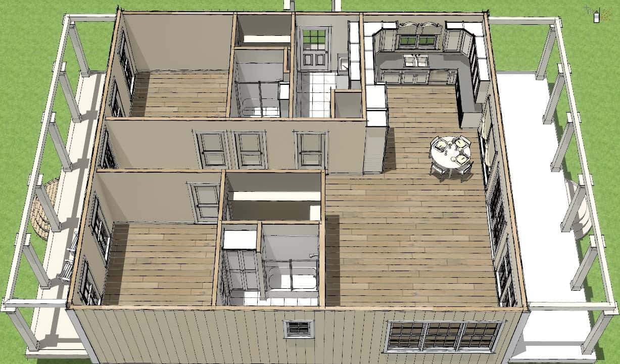 Home Plan Elevations of this 3-Bedroom,1292 Sq Ft Plan -123-1063