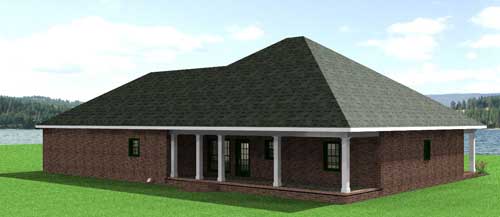 Home Plan Rear Elevation of this 3-Bedroom,2091 Sq Ft Plan -123-1065