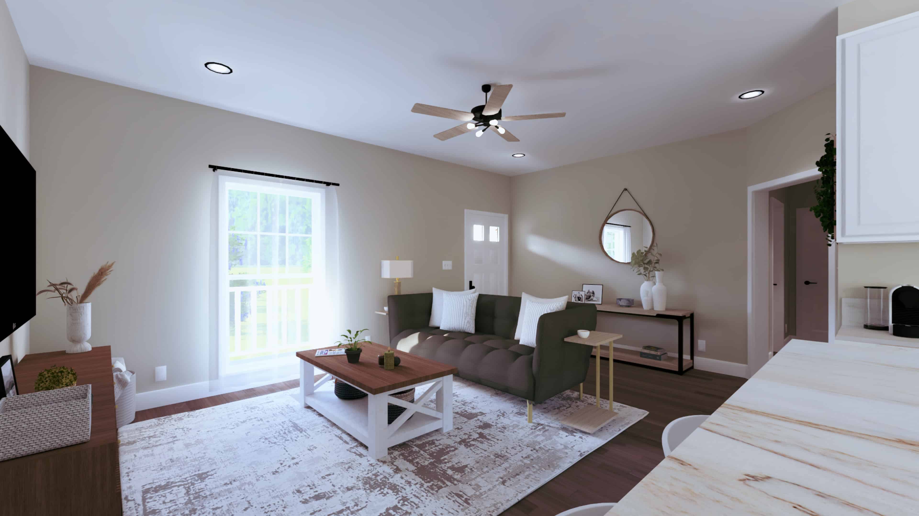 Great Room of this 3-Bedroom, 1327 Sq Ft Plan - 123-1075