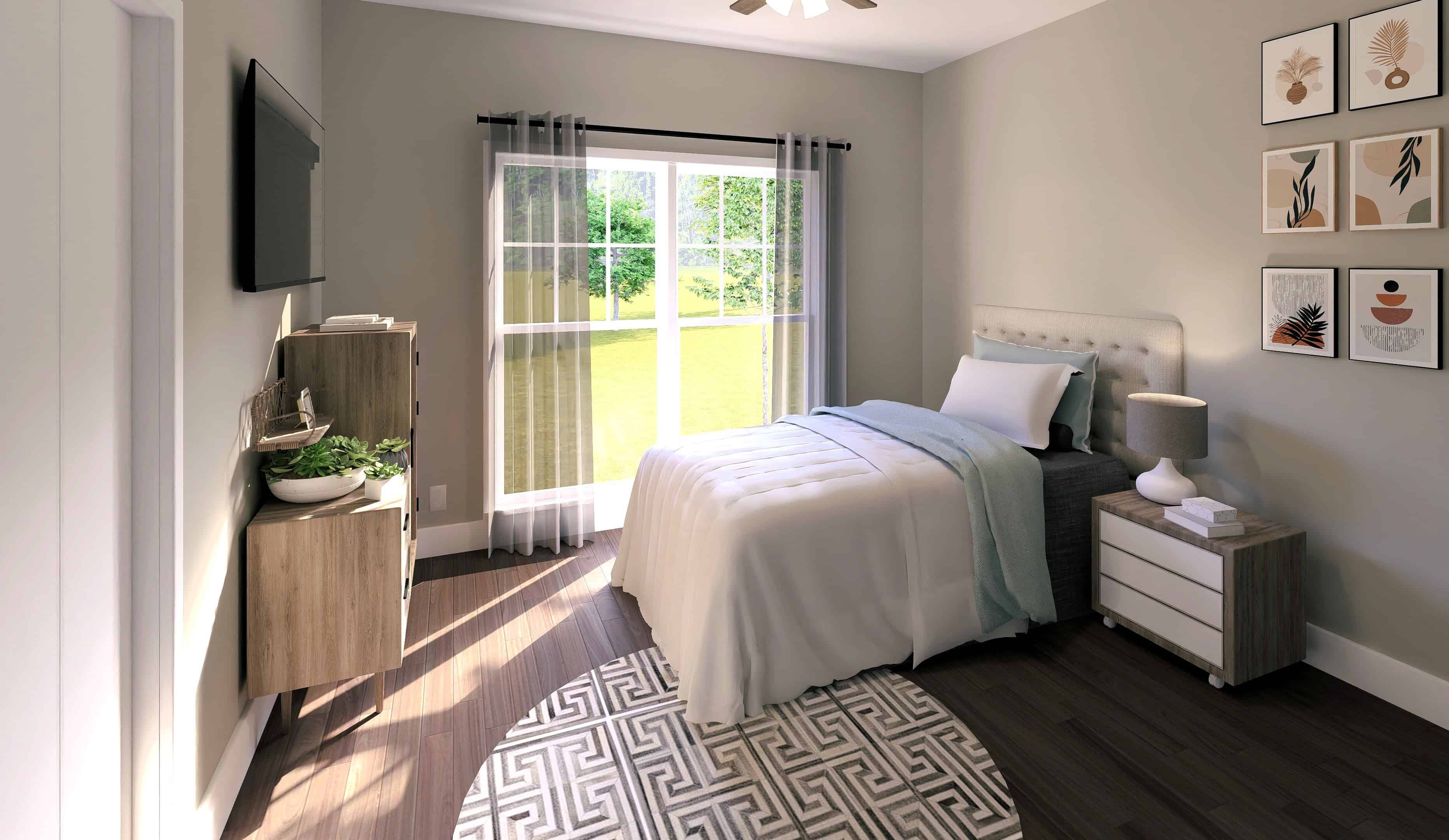 Bedroom of this 3-Bedroom,1327 Sq Ft Plan -123-1075