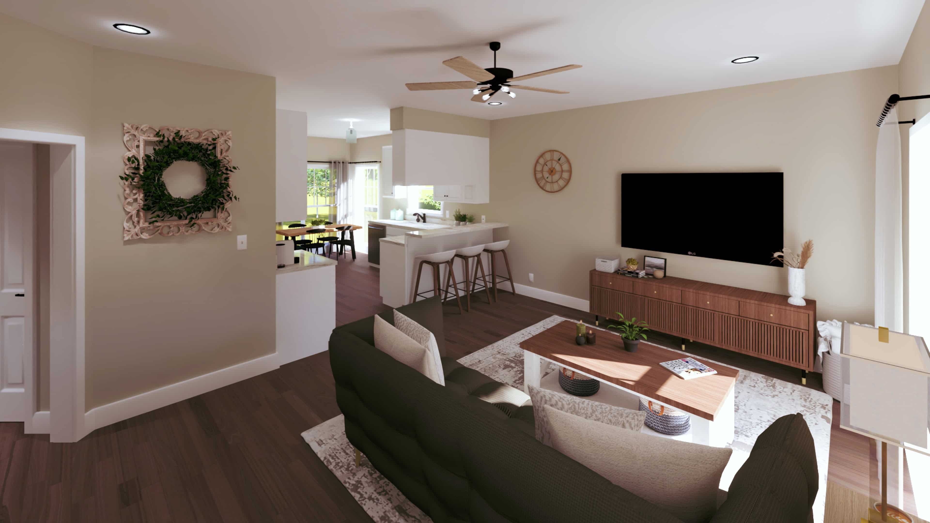 Entry Hall of this 3-Bedroom,1327 Sq Ft Plan -123-1075