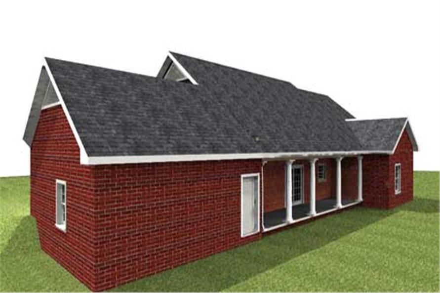Home Plan Rear Elevation of this 4-Bedroom,1729 Sq Ft Plan -123-1078