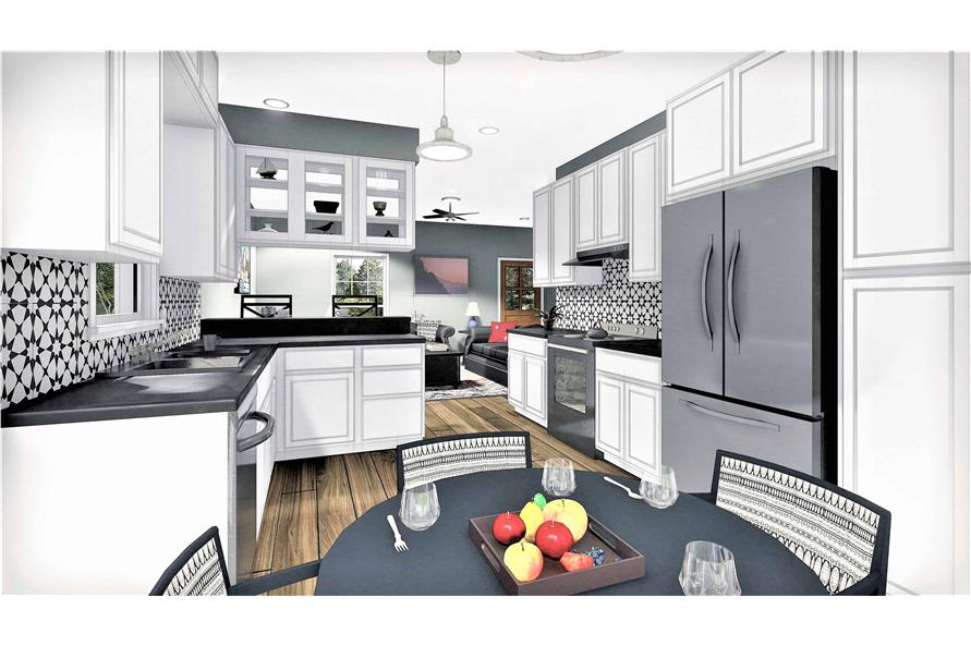 Kitchen of this 3-Bedroom, 1260 Sq Ft Plan - 123-1084
