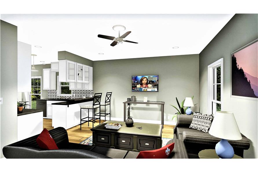 Living Room of this 3-Bedroom, 1260 Sq Ft Plan - 123-1084