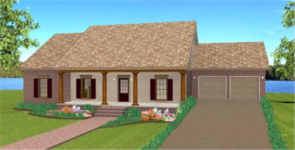 Front elevation of Country home (ThePlanCollection: House Plan #123-1086)