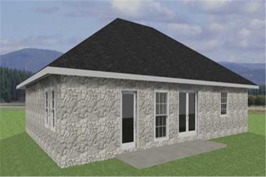 Home Plan Rear Elevation of this 3-Bedroom,1551 Sq Ft Plan -123-1087