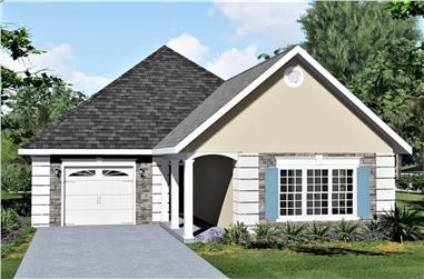 2-Bedroom, 1312 Sq Ft Small House - Plan #123-1090 - Front Exterior