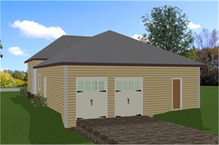 Home Plan Rear Elevation of this 3-Bedroom,2208 Sq Ft Plan -123-1093