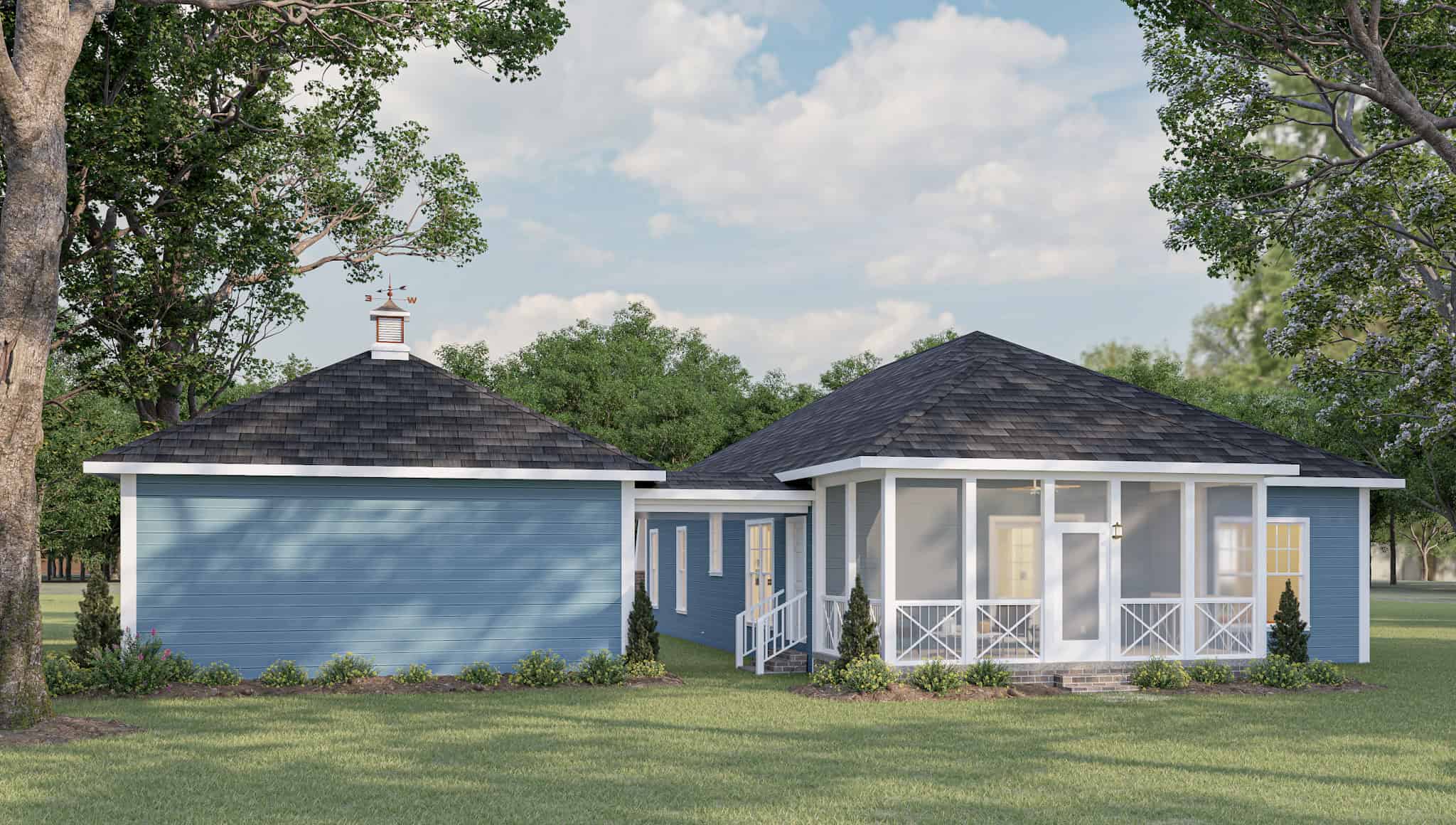 Rear View of this 3-Bedroom,1587 Sq Ft Plan -123-1096