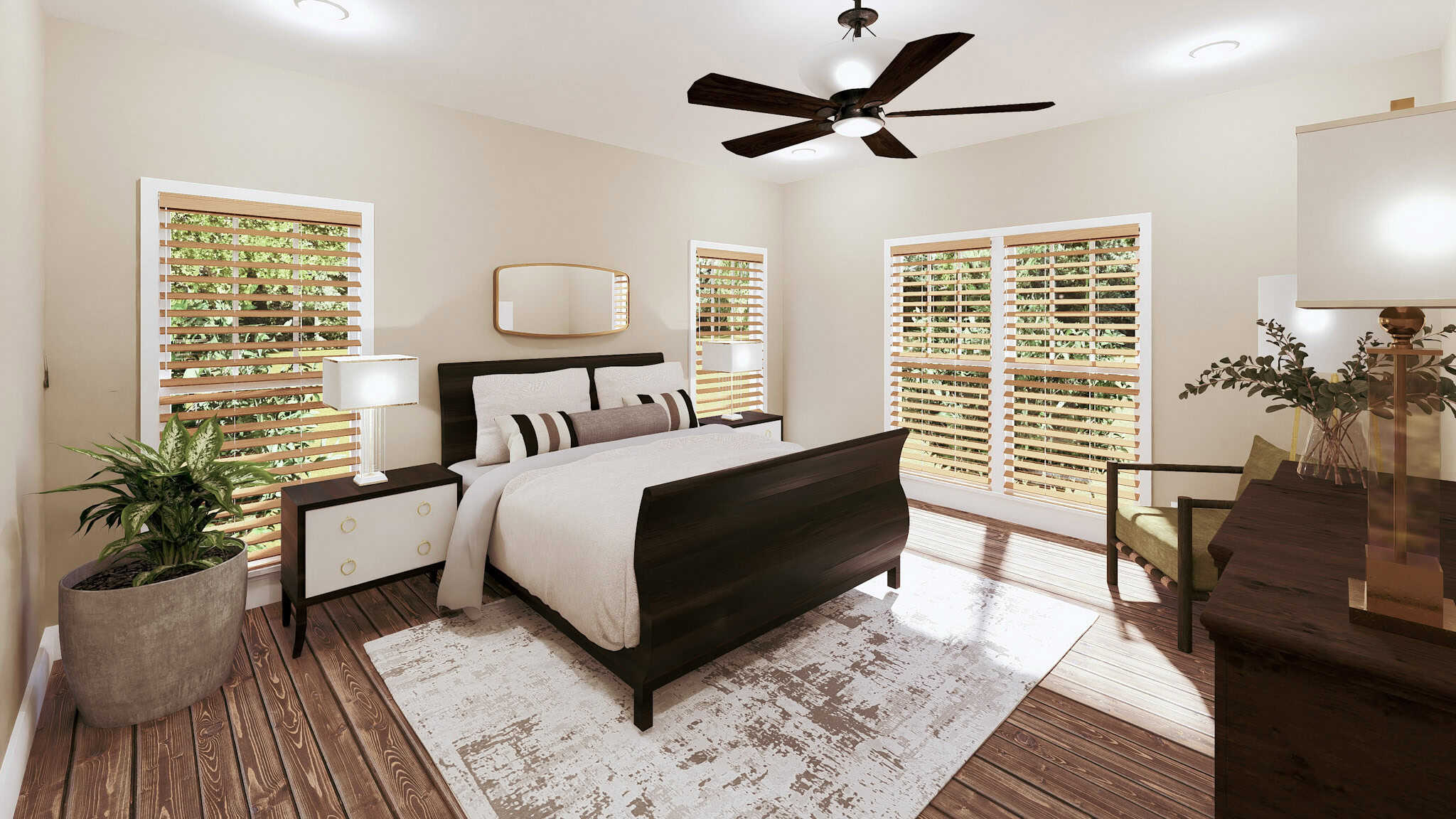 Master Bedroom of this 3-Bedroom,1587 Sq Ft Plan -123-1096