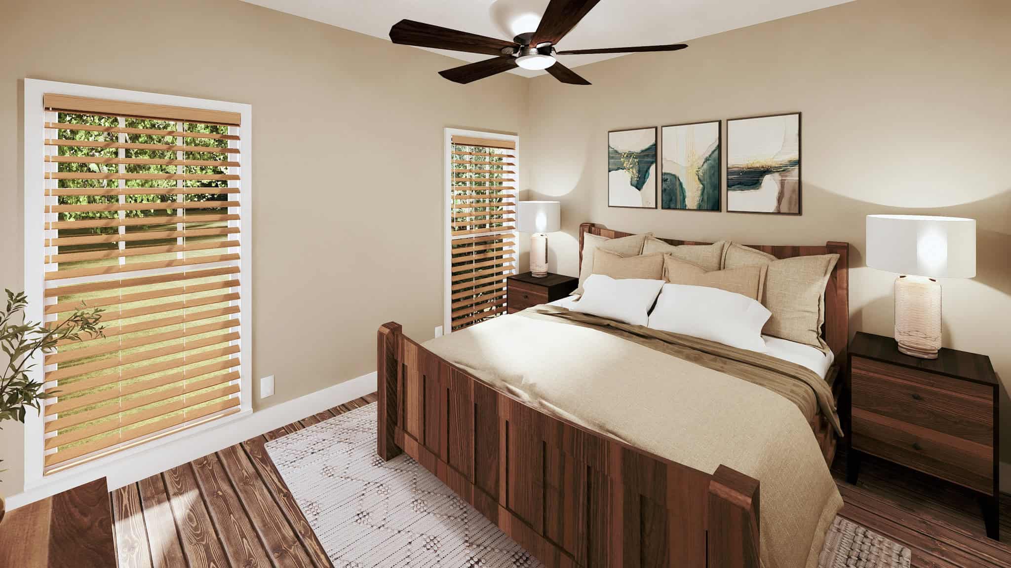 Bedroom of this 3-Bedroom,1587 Sq Ft Plan -123-1096