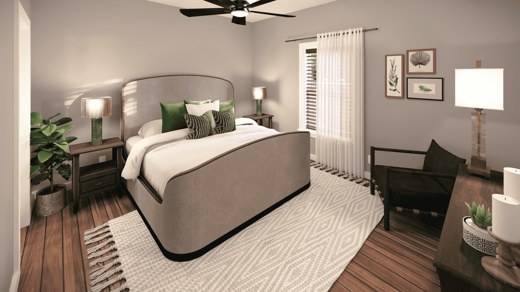 Master Bedroom of this 3-Bedroom,1311 Sq Ft Plan -123-1100