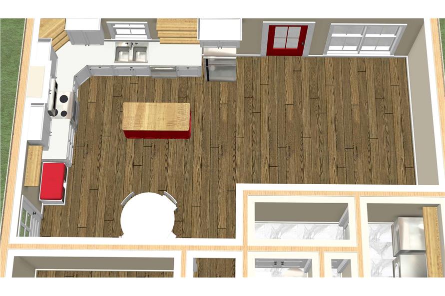 123-1102: Home Plan 3D Image-Kitchen