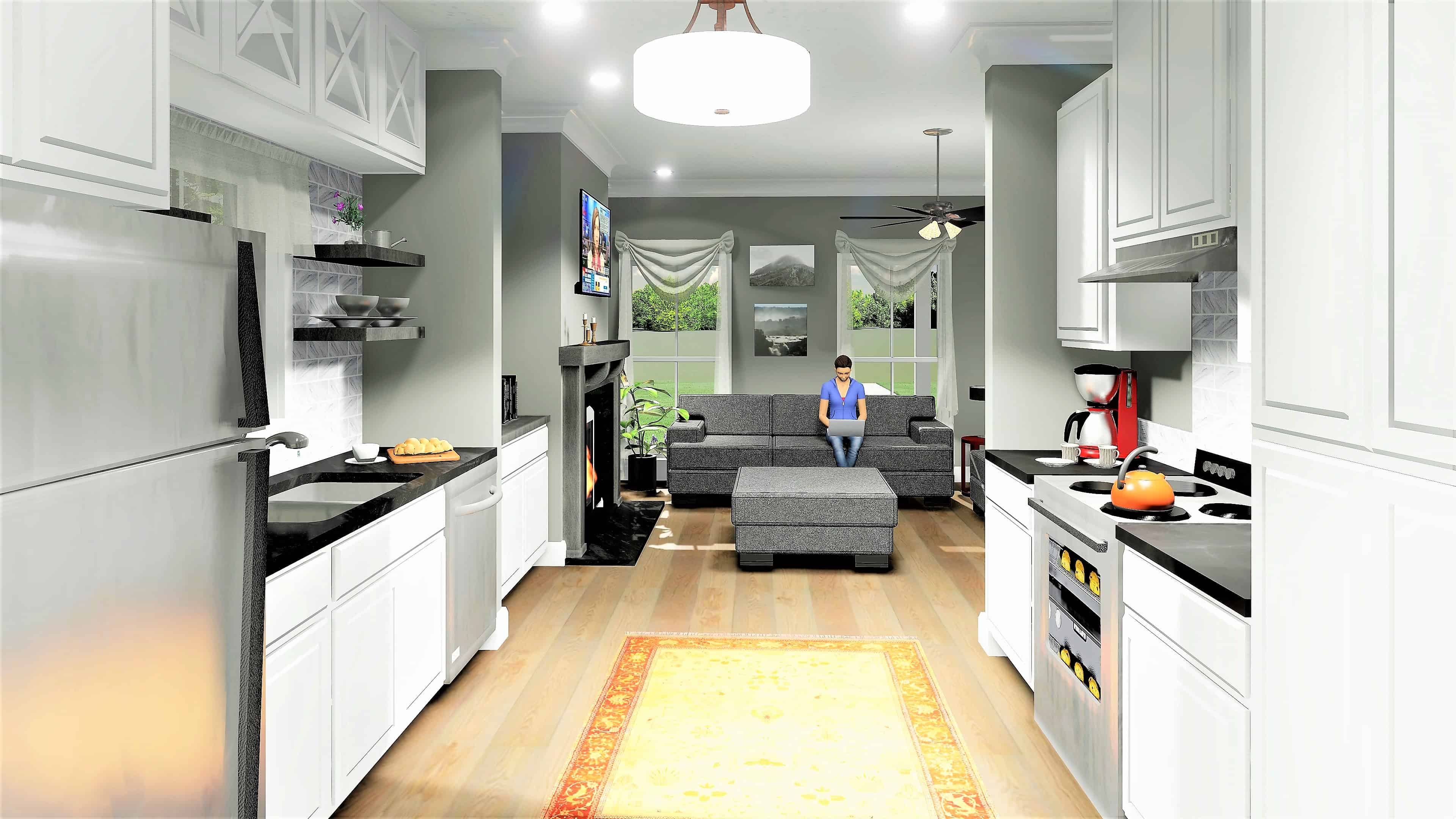 Kitchen of this 2-Bedroom, 890 Sq Ft Plan - 123-1108