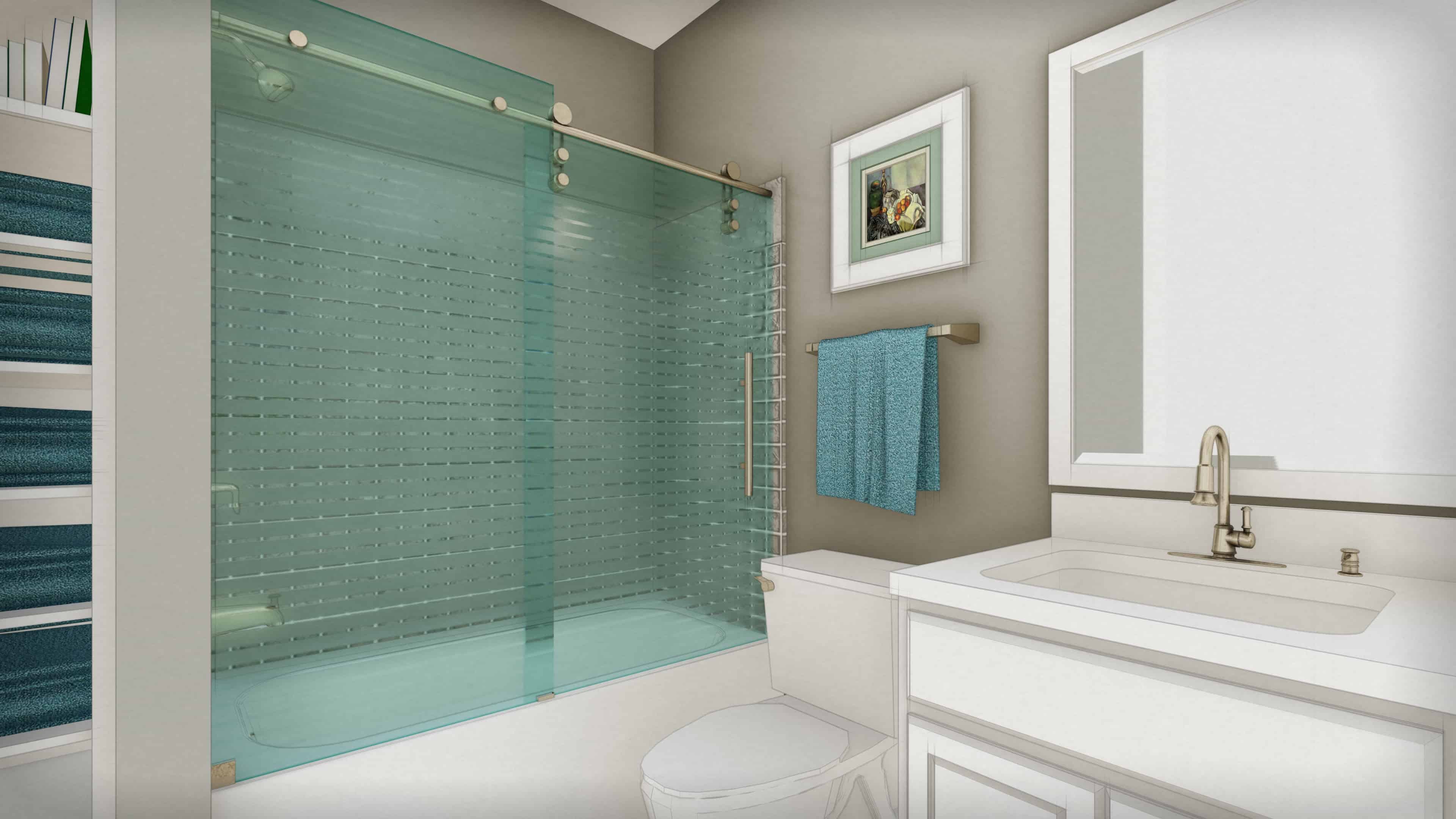 Bathroom of this 2-Bedroom, 890 Sq Ft Plan - 123-1108