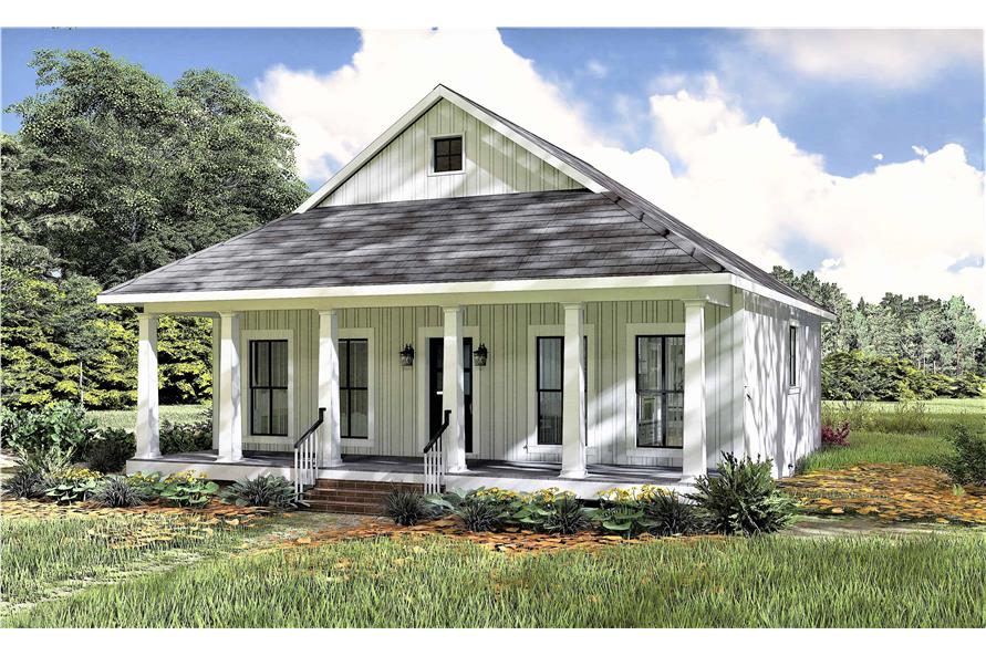 123-1109: Home Plan Rendering-Front View