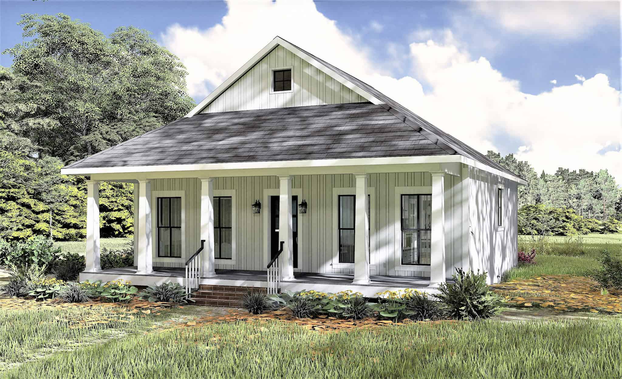 Right Side View of this 2-Bedroom,890 Sq Ft Plan -123-1109