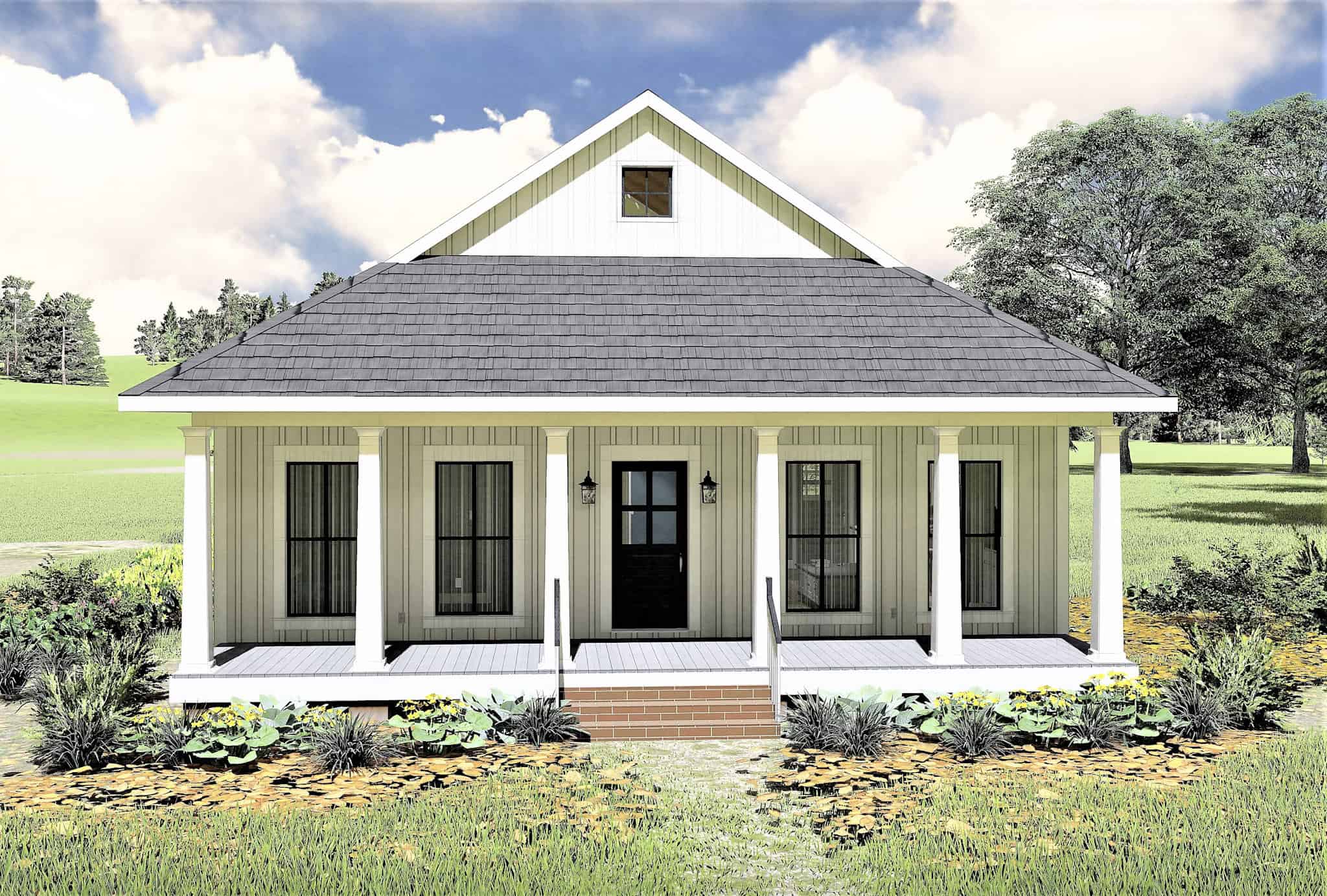 Front View of this 2-Bedroom,890 Sq Ft Plan -123-1109