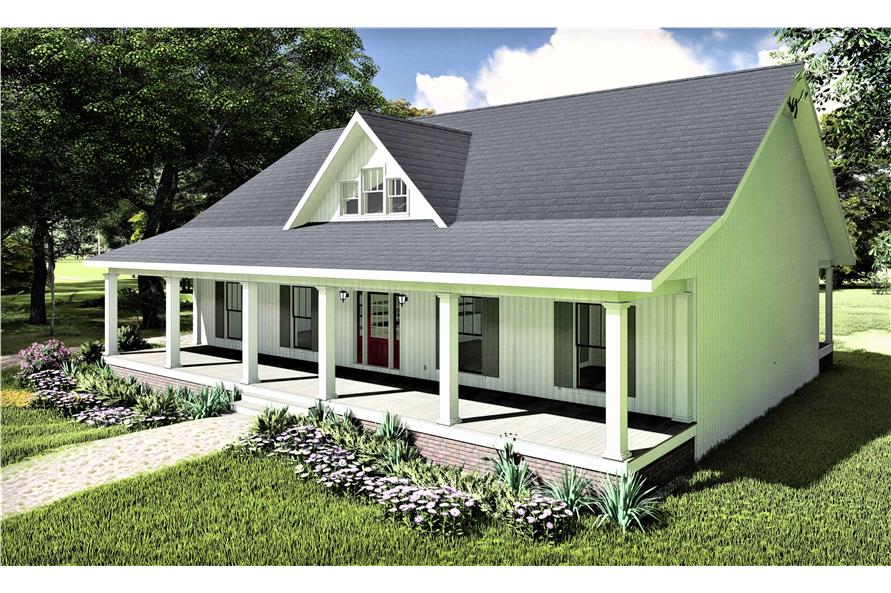 Front View of this 3-Bedroom, 1611 Sq Ft Plan - 123-1112