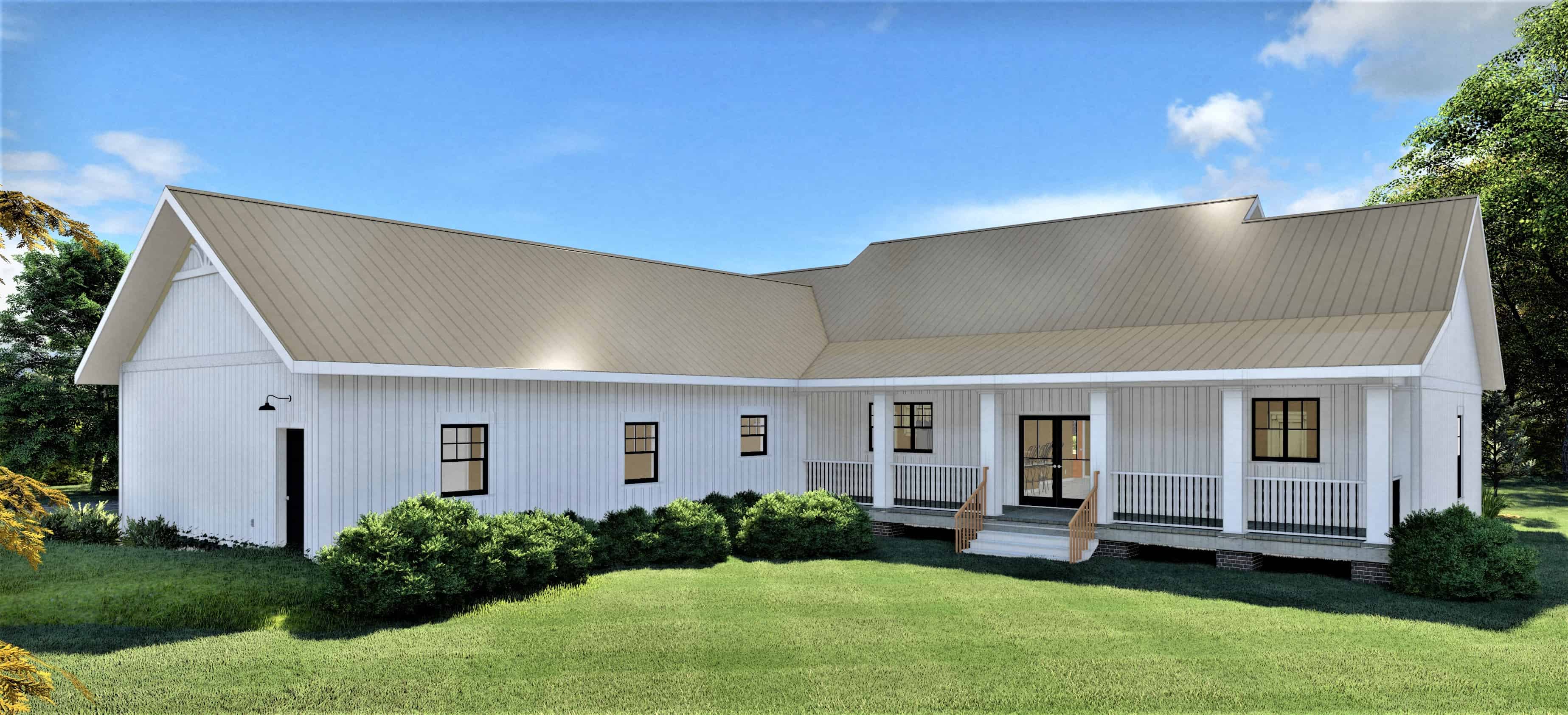 Rear View of this 3-Bedroom, 2582 Sq Ft Plan - 123-1113