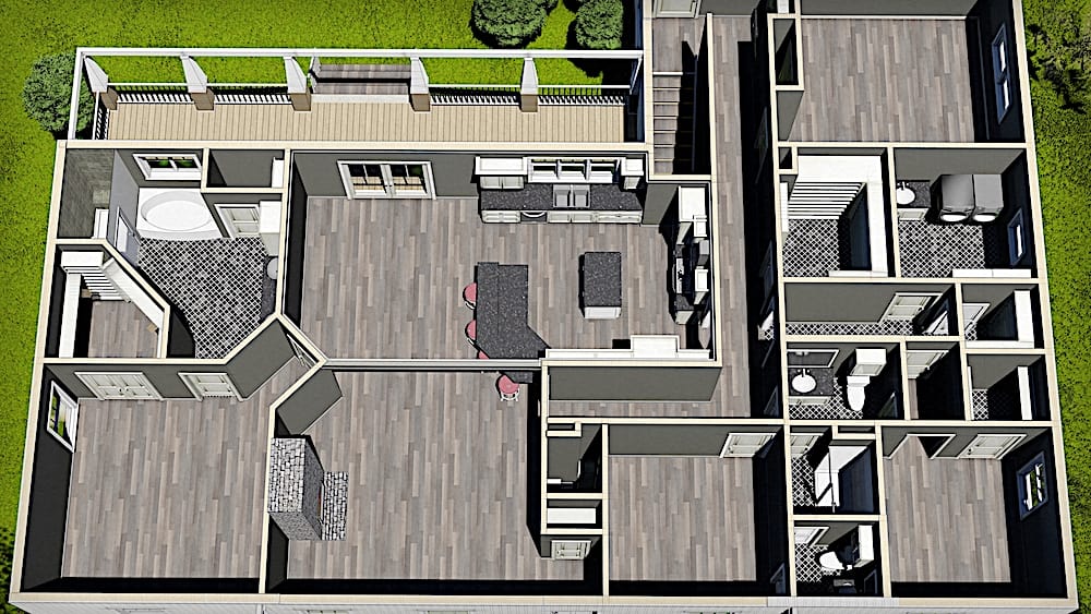 3D Floor Plan of this 3-Bedroom, 2582 Sq Ft Plan - 123-1113
