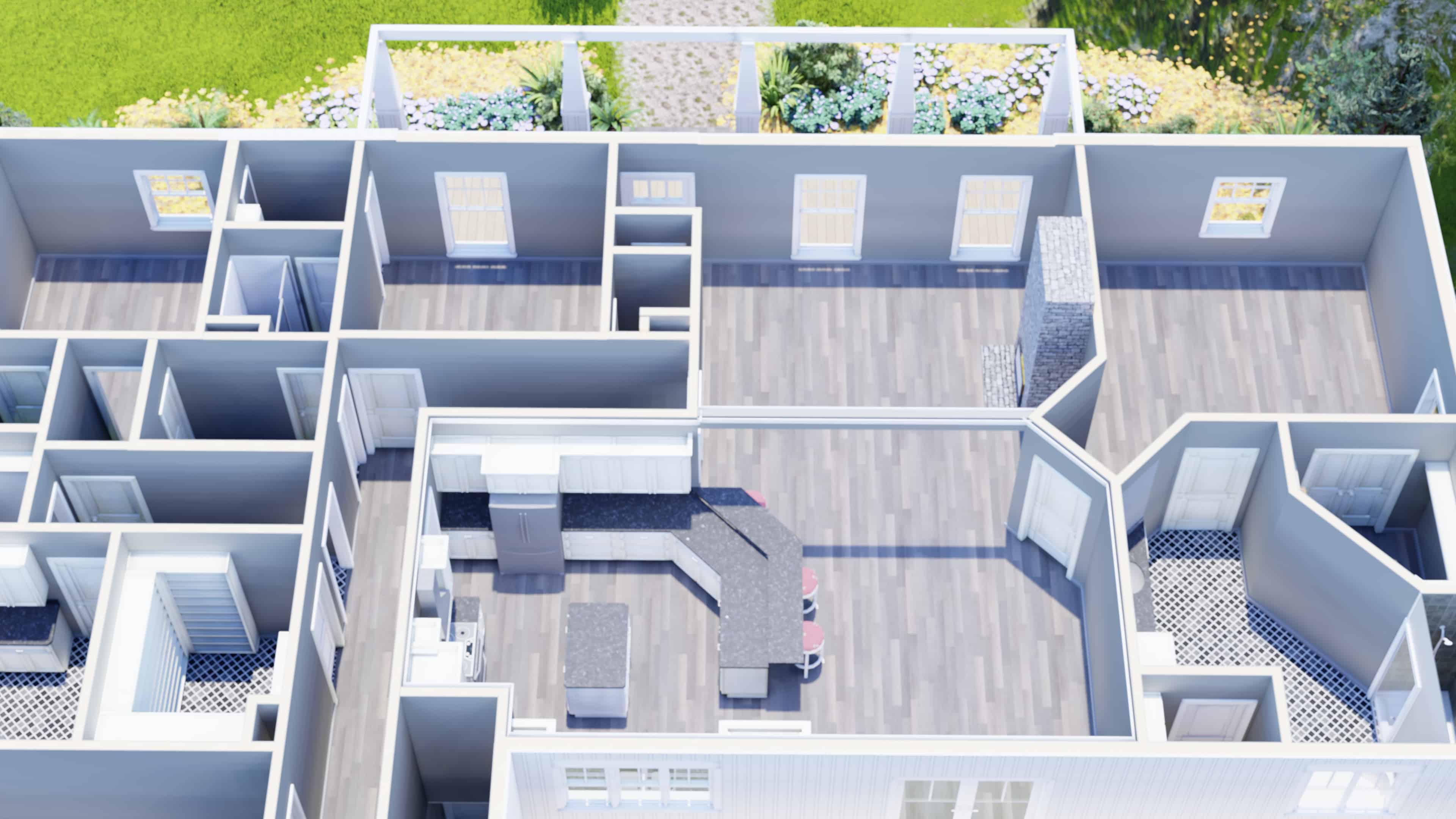 3D Floor Plan of this 3-Bedroom, 2582 Sq Ft Plan - 123-1113