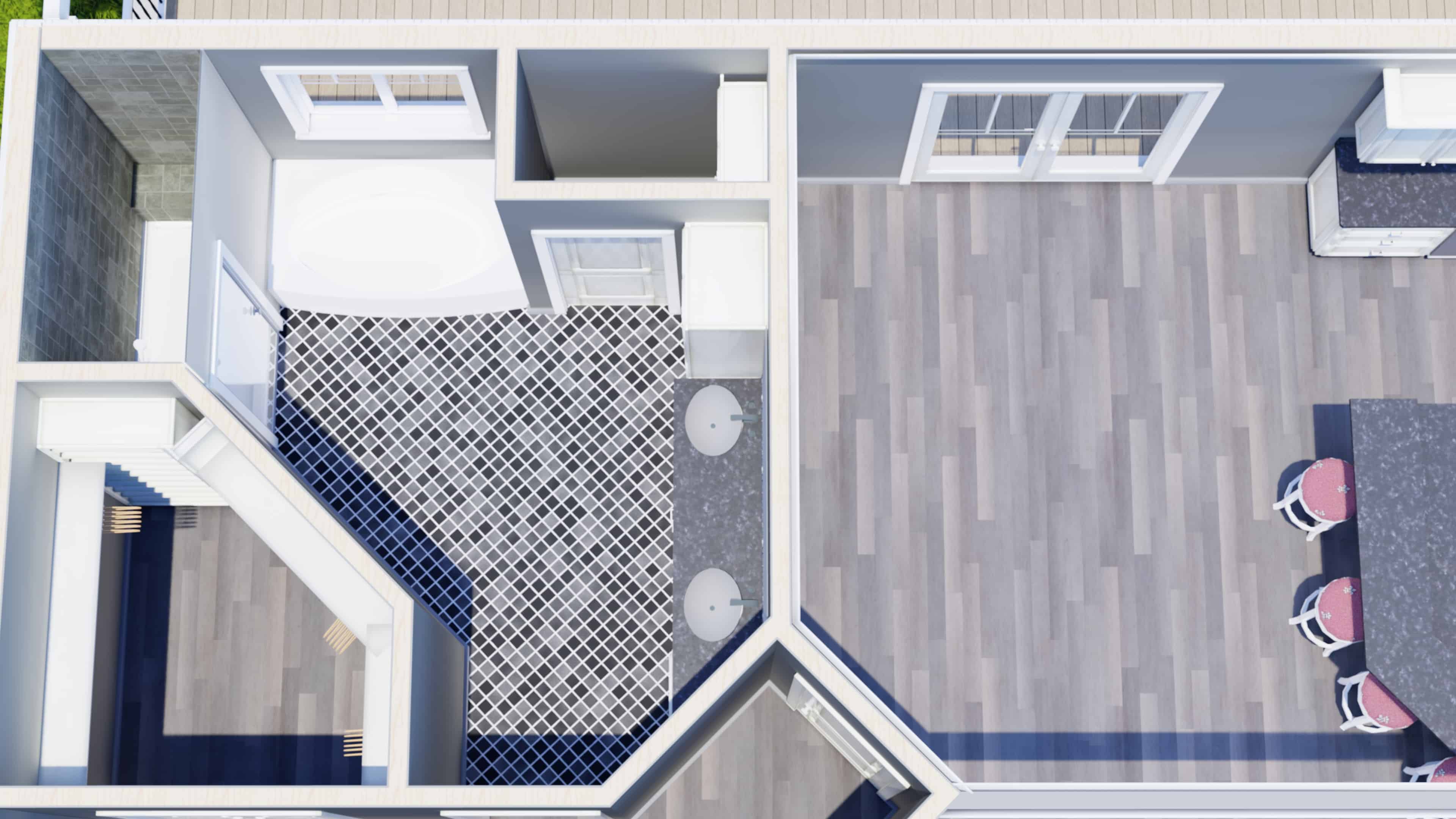 3D Floor Plan of this 3-Bedroom, 2582 Sq Ft Plan - 123-1113