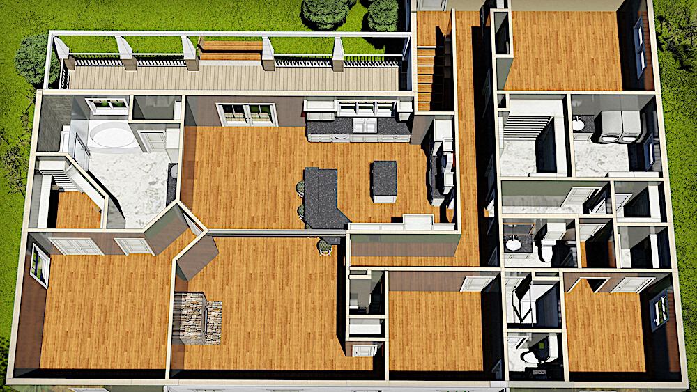 3D Floor Plan of this 3-Bedroom, 2582 Sq Ft Plan - 123-1113