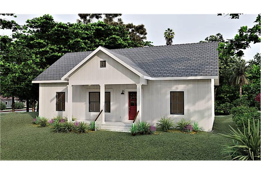 Front View of this 3-Bedroom, 1035 Sq Ft Plan - 123-1116