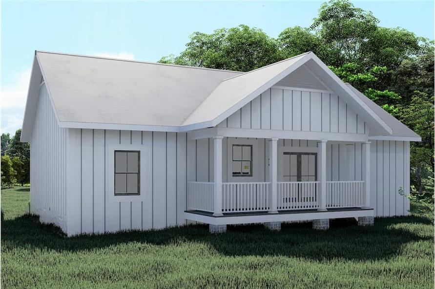 Rear View of this 3-Bedroom, 1425 Sq Ft Plan - 123-1118