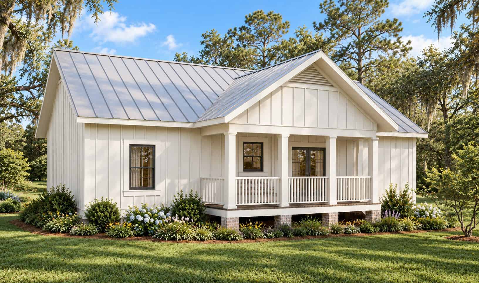 Rear View of this 3-Bedroom, 1425 Sq Ft Plan - 123-1118