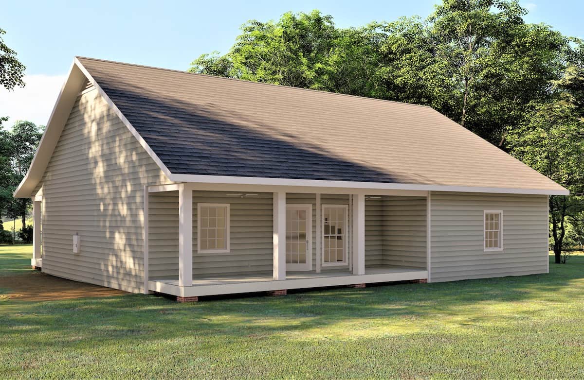 Rear View of this 3-Bedroom, 1493 Sq Ft Plan - 123-1122
