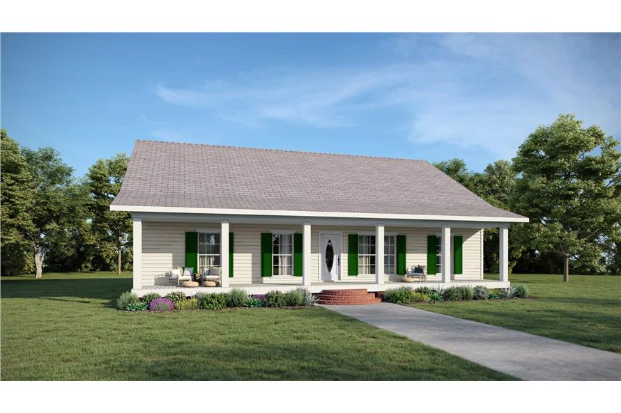 3-Bedroom, 1493 Sq Ft Ranch House - Plan #123-1122 - Front Exterior