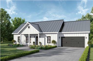 3-Bedroom, 1311 Sq Ft Ranch House Plan - 123-1126 - Front Exterior