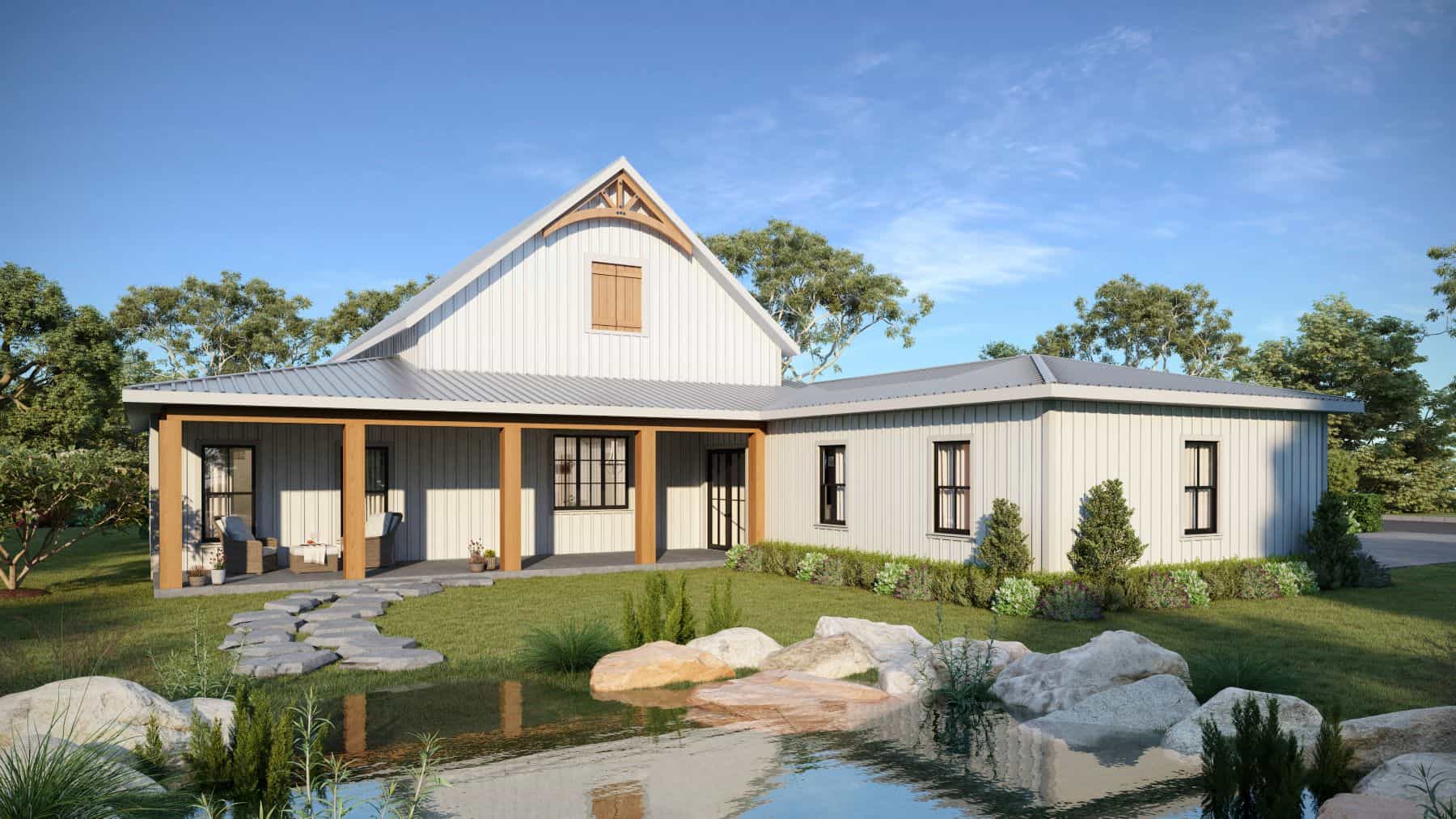 Home Plan Rear Elevation of this 3-Bedroom,2460 Sq Ft Plan -123-1130