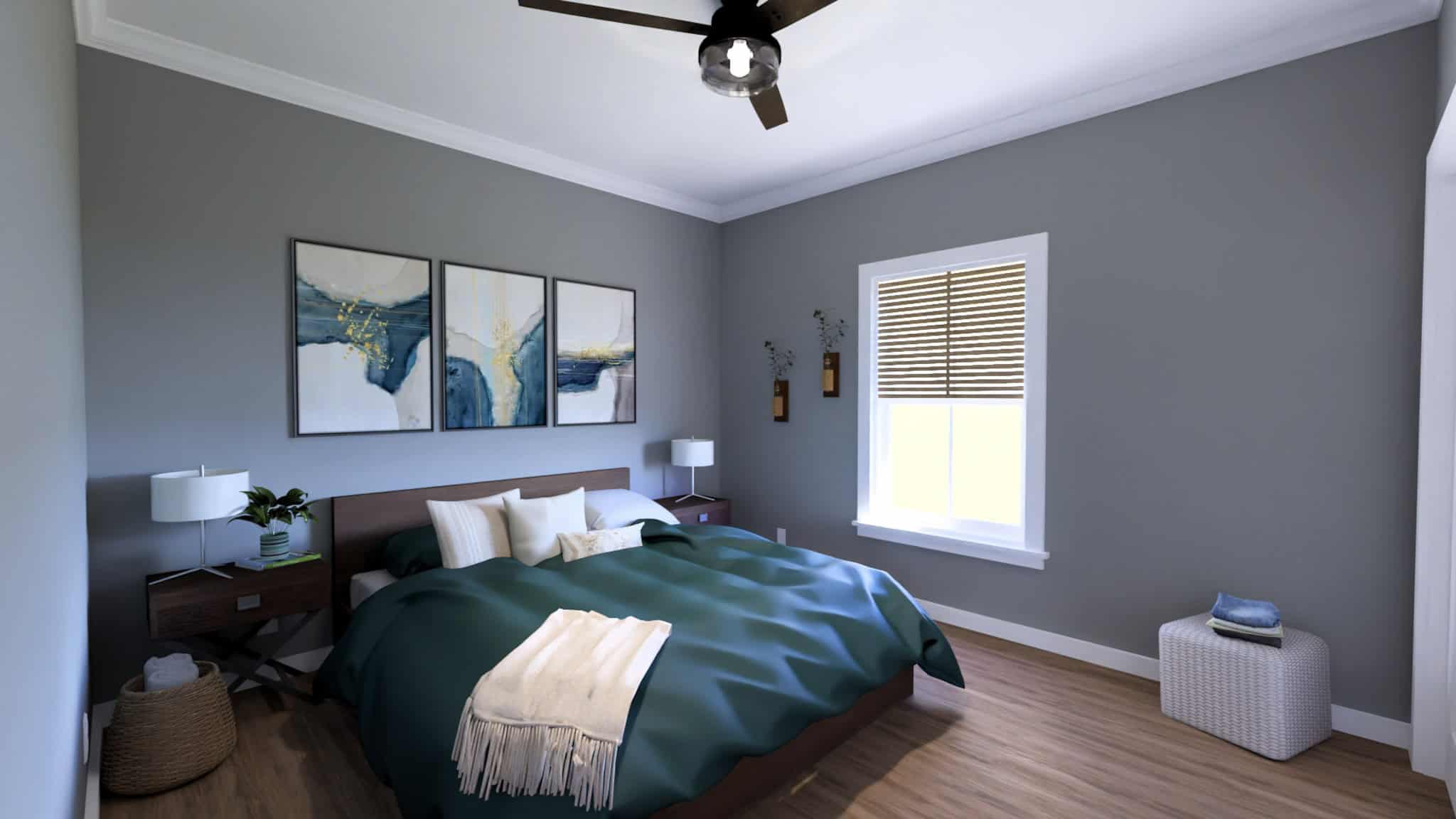 Bedroom of this 3-Bedroom,1416 Sq Ft Plan -123-1136