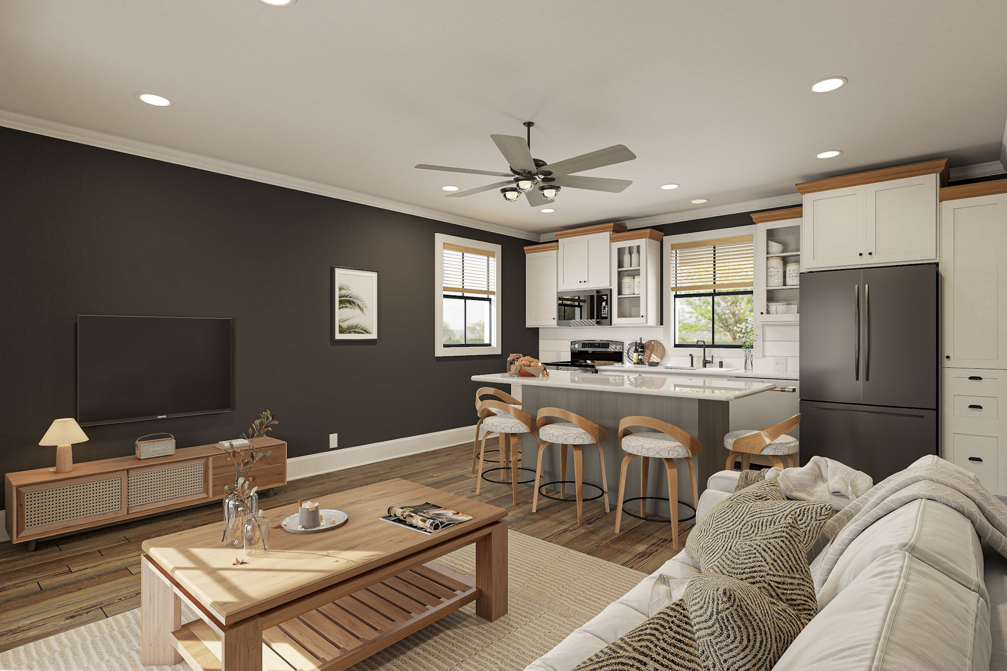 Living Room of this 3-Bedroom,1060 Sq Ft Plan -123-1148