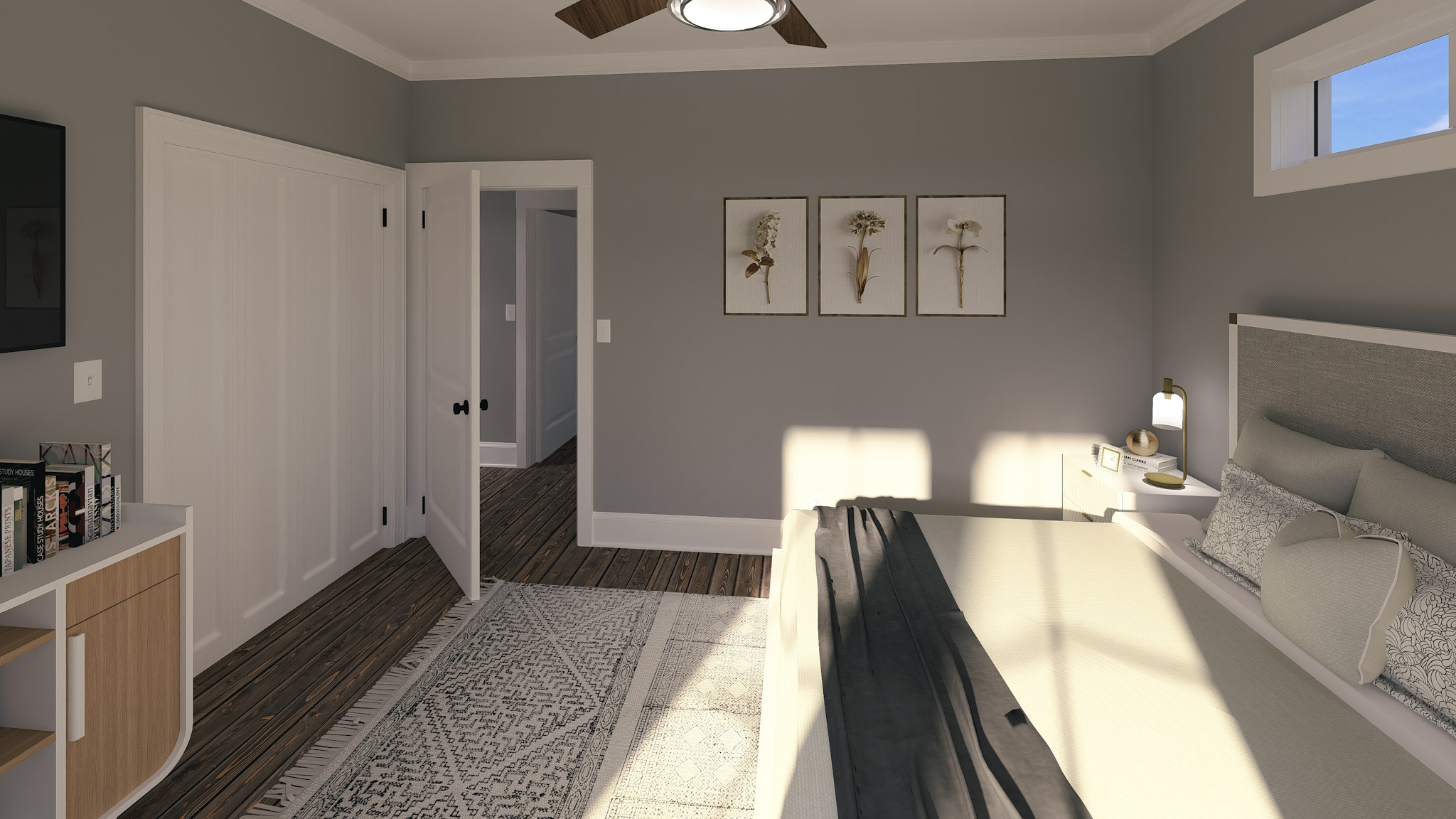 Bedroom of this 3-Bedroom,1060 Sq Ft Plan -123-1148