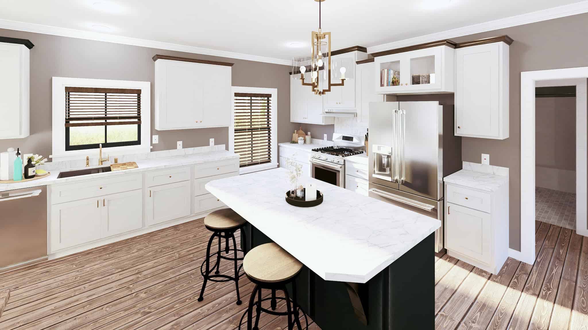 Kitchen: Kitchen Island of this 3-Bedroom,1404 Sq Ft Plan -123-1149