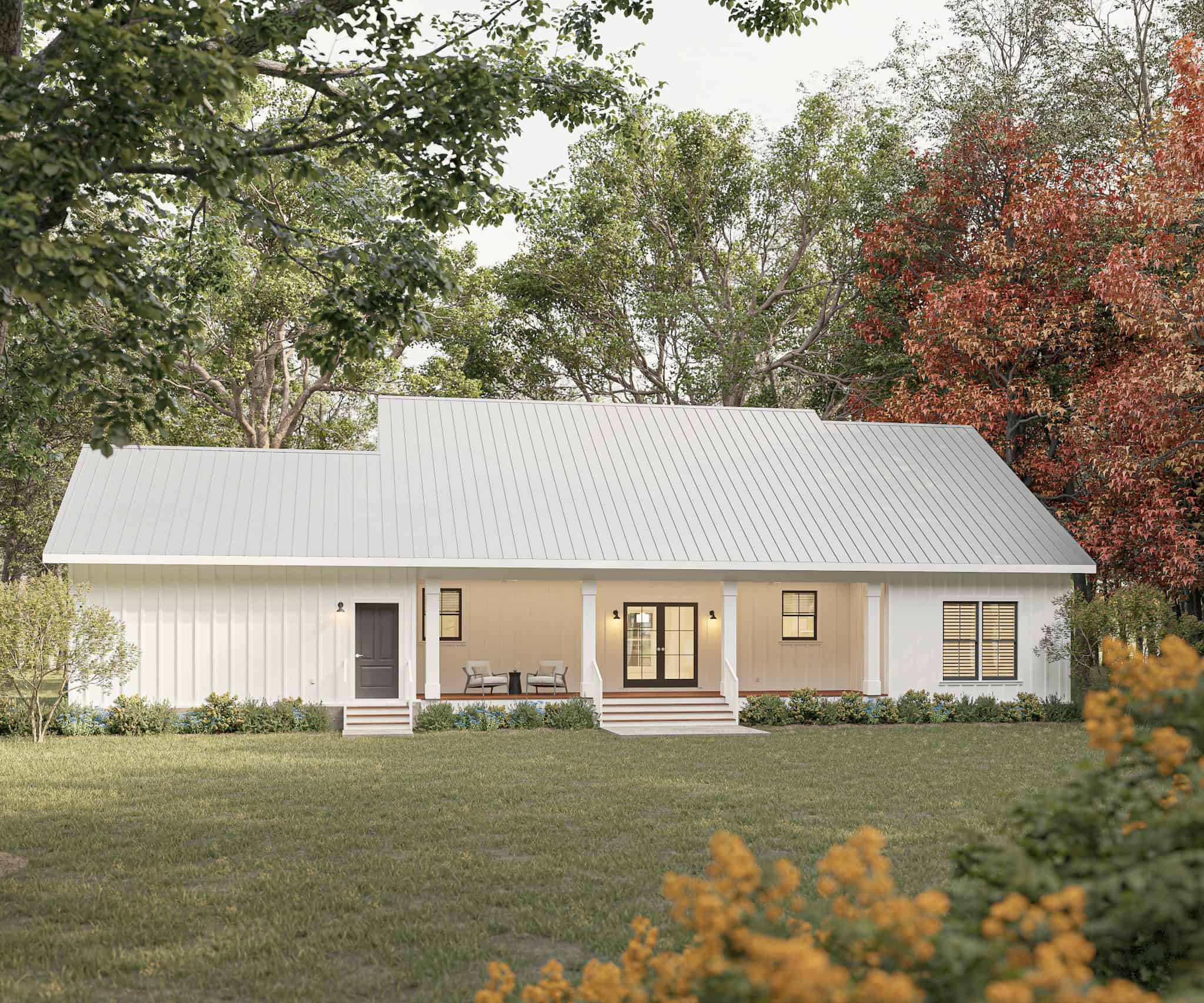 Rear View of this 3-Bedroom,1615 Sq Ft Plan -123-1150