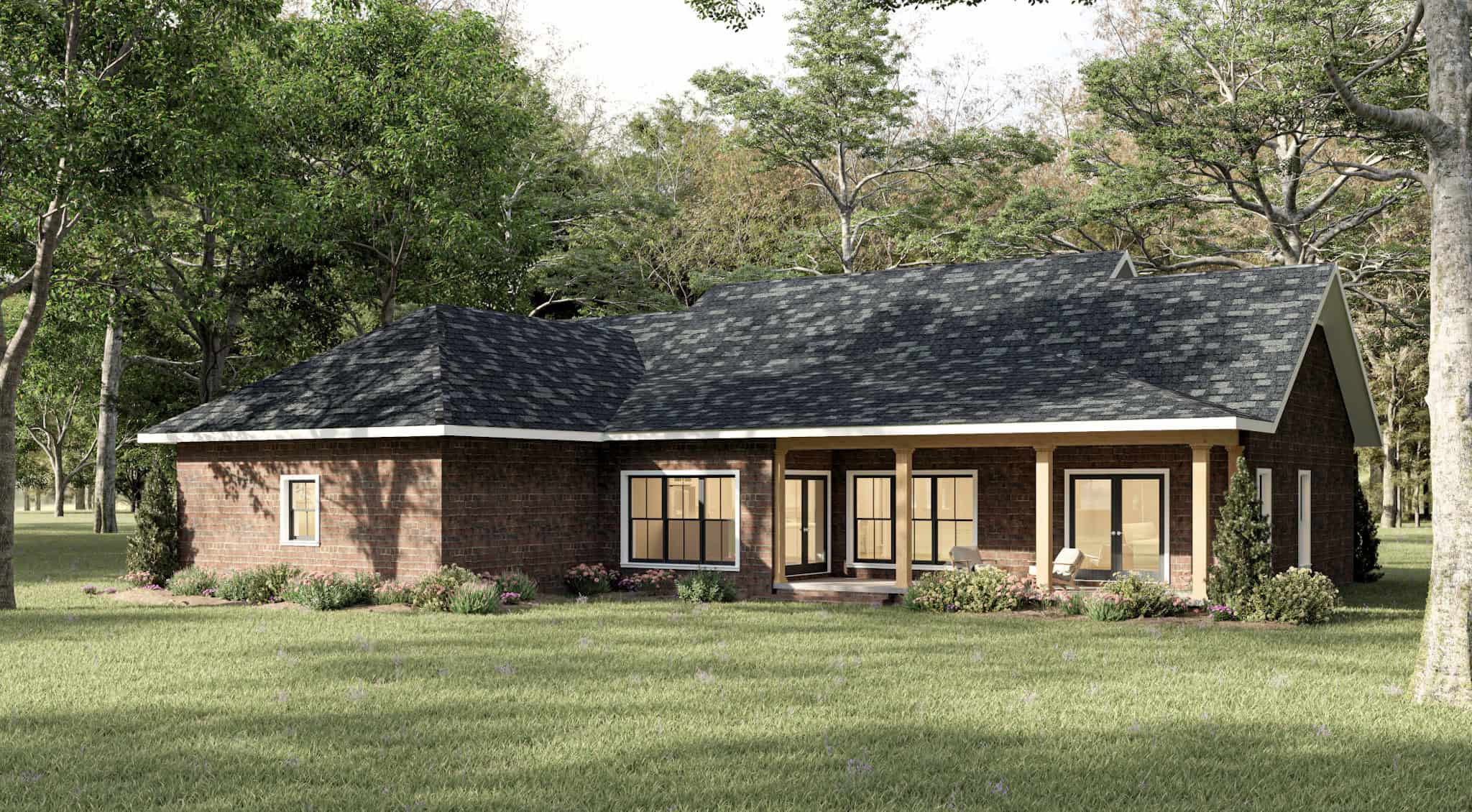 Rear View of this 3-Bedroom,2096 Sq Ft Plan -123-1155